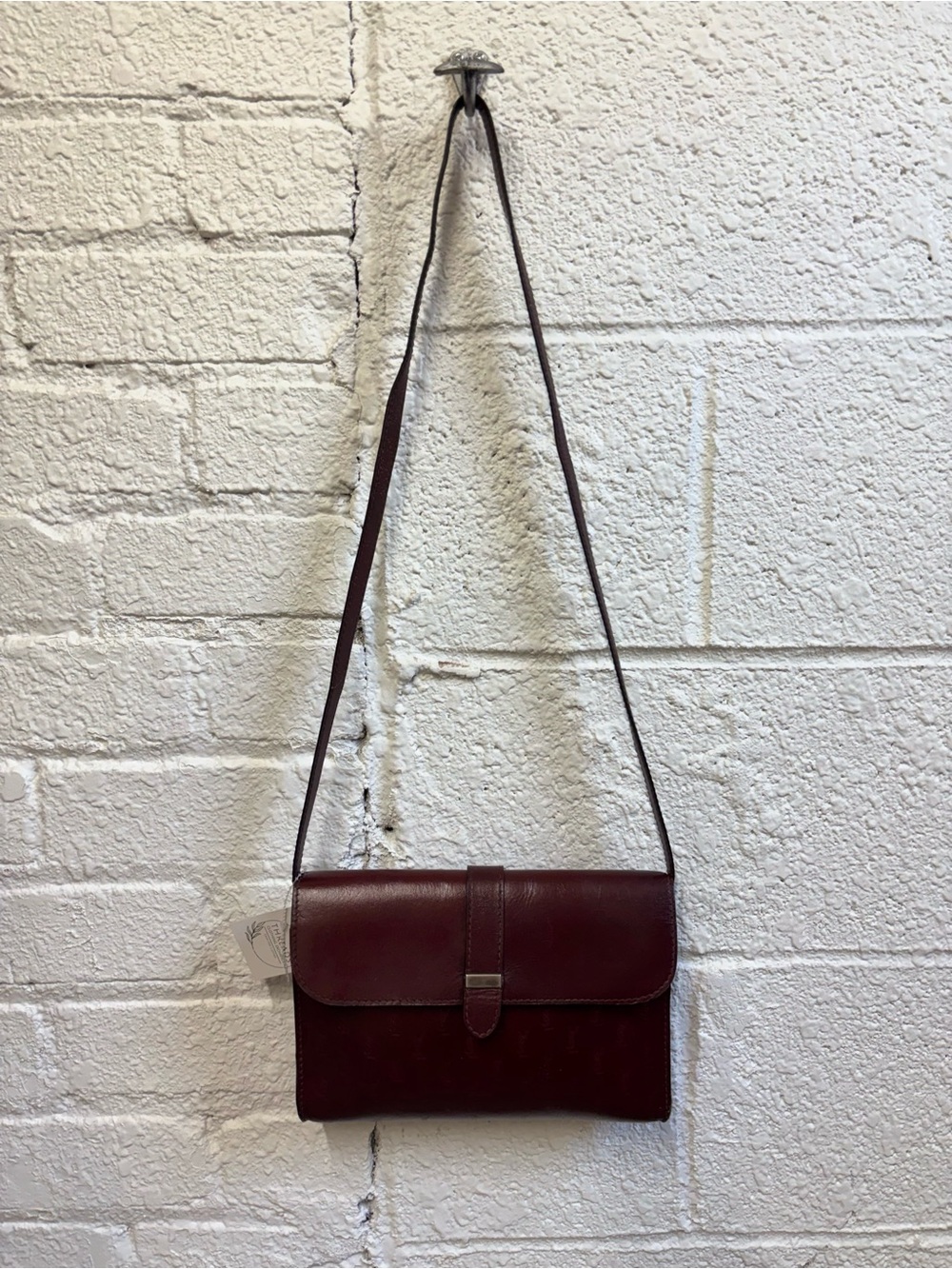 Vintage YSL Monogram Red Leather Shoulder Bag